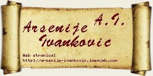 Arsenije Ivanković vizit kartica